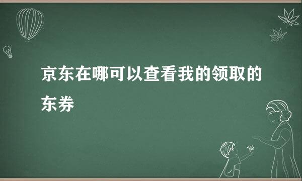京东在哪可以查看我的领取的东券
