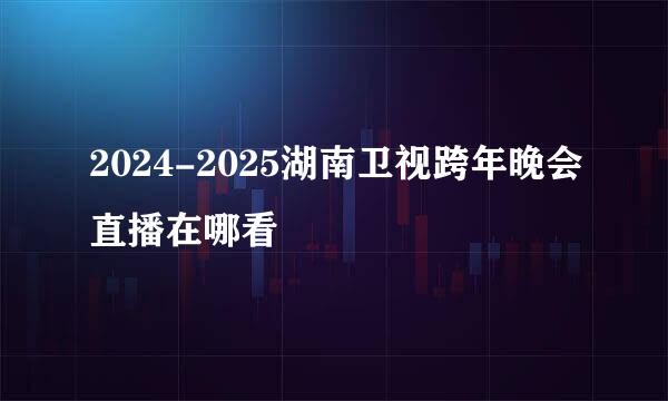 2024-2025湖南卫视跨年晚会直播在哪看