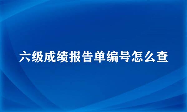 六级成绩报告单编号怎么查