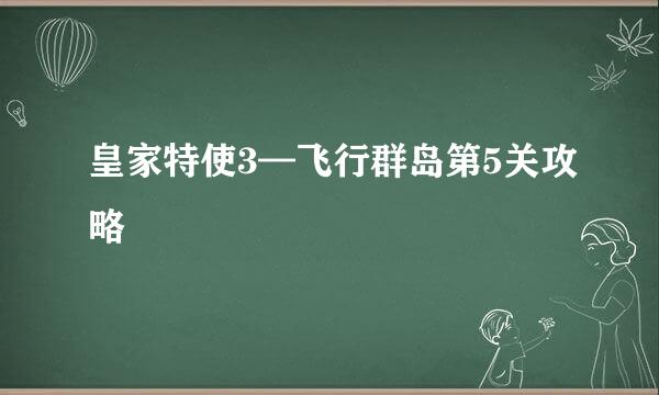 皇家特使3—飞行群岛第5关攻略