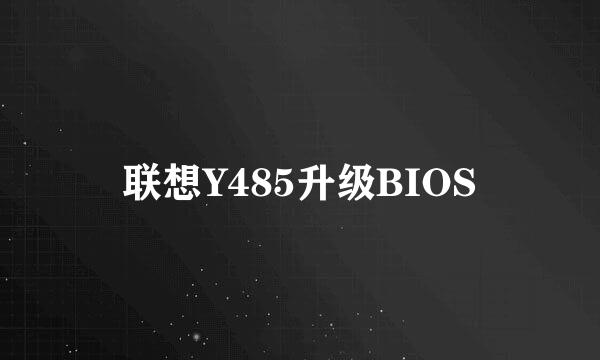 联想Y485升级BIOS