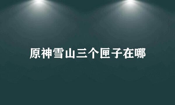 原神雪山三个匣子在哪