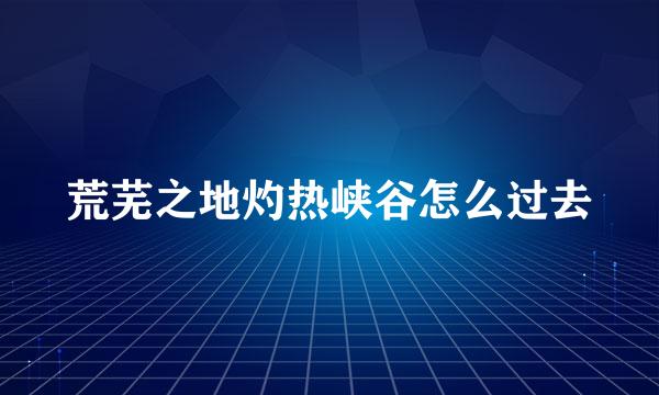 荒芜之地灼热峡谷怎么过去