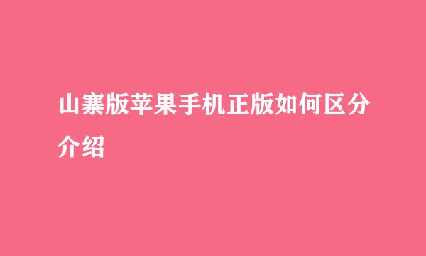 山寨版苹果手机正版如何区分介绍