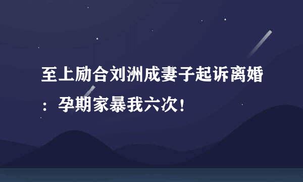 至上励合刘洲成妻子起诉离婚：孕期家暴我六次！