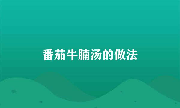 番茄牛腩汤的做法
