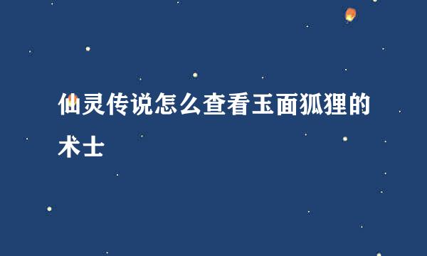 仙灵传说怎么查看玉面狐狸的术士