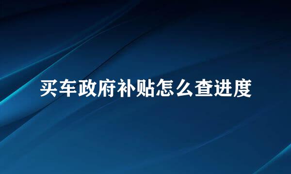 买车政府补贴怎么查进度