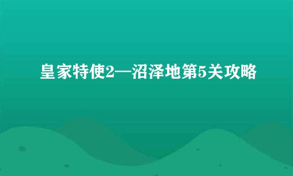 皇家特使2—沼泽地第5关攻略