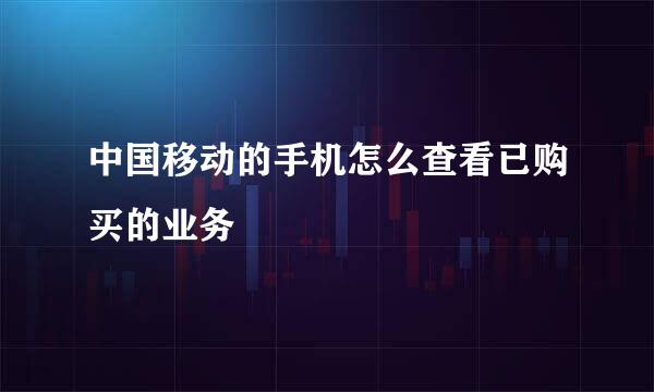 中国移动的手机怎么查看已购买的业务