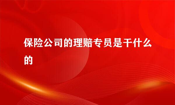 保险公司的理赔专员是干什么的