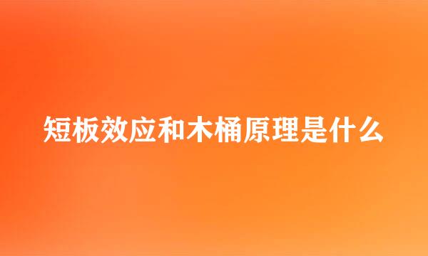 短板效应和木桶原理是什么