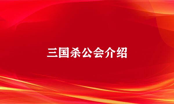 三国杀公会介绍