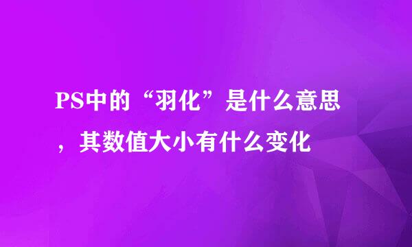 PS中的“羽化”是什么意思，其数值大小有什么变化