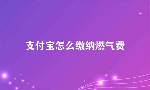 支付宝怎么缴纳燃气费