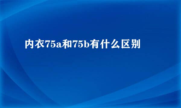 内衣75a和75b有什么区别