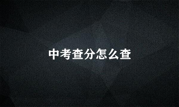 中考查分怎么查