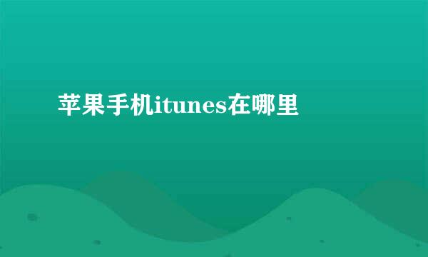 苹果手机itunes在哪里