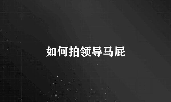 如何拍领导马屁