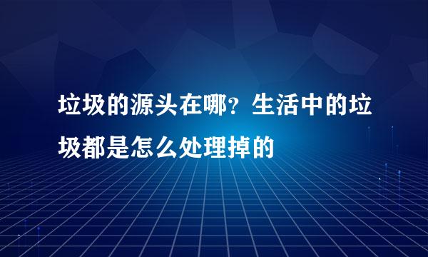 垃圾的源头在哪？生活中的垃圾都是怎么处理掉的