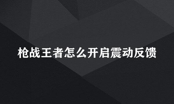 枪战王者怎么开启震动反馈