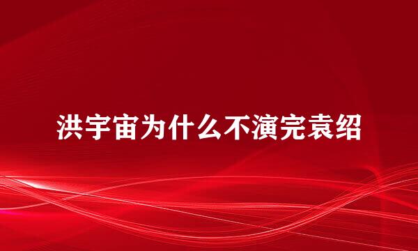 洪宇宙为什么不演完袁绍