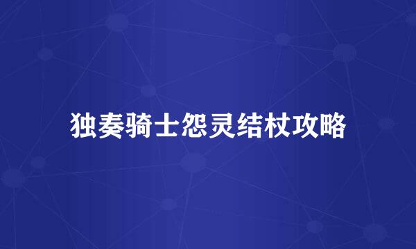 独奏骑士怨灵结杖攻略