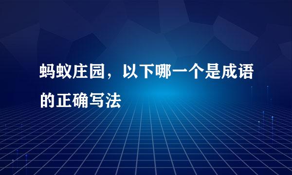 蚂蚁庄园，以下哪一个是成语的正确写法