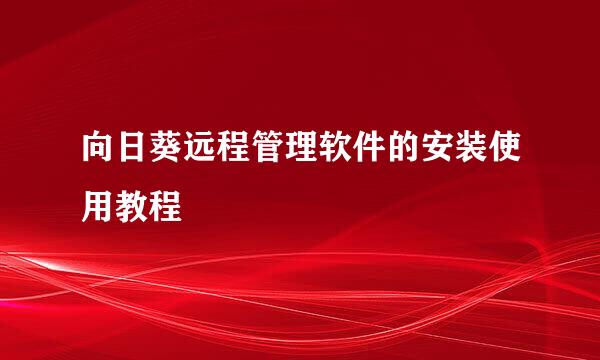 向日葵远程管理软件的安装使用教程