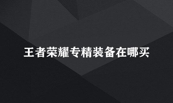 王者荣耀专精装备在哪买