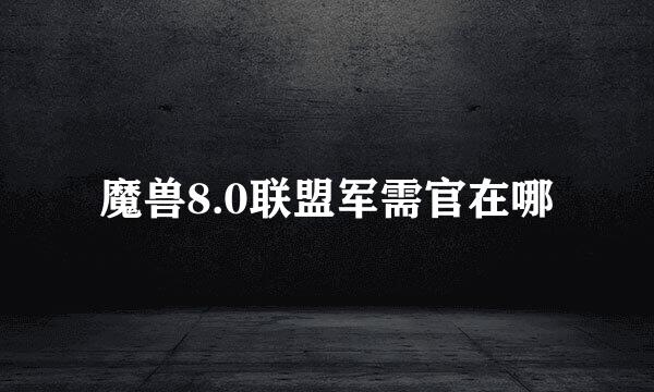 魔兽8.0联盟军需官在哪