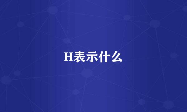 H表示什么