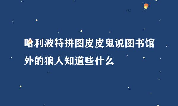 哈利波特拼图皮皮鬼说图书馆外的狼人知道些什么