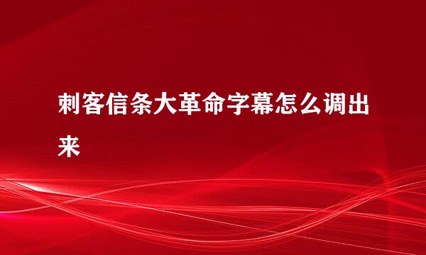 刺客信条大革命字幕怎么调出来