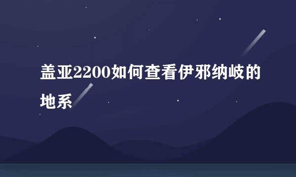 盖亚2200如何查看伊邪纳岐的地系