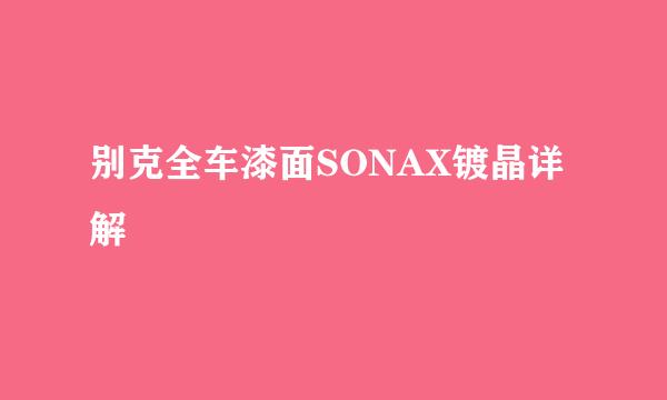 别克全车漆面SONAX镀晶详解