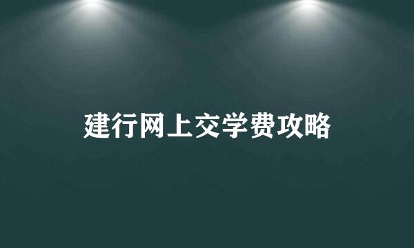 建行网上交学费攻略