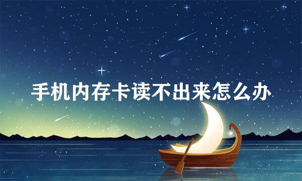手机内存卡读不出来怎么办