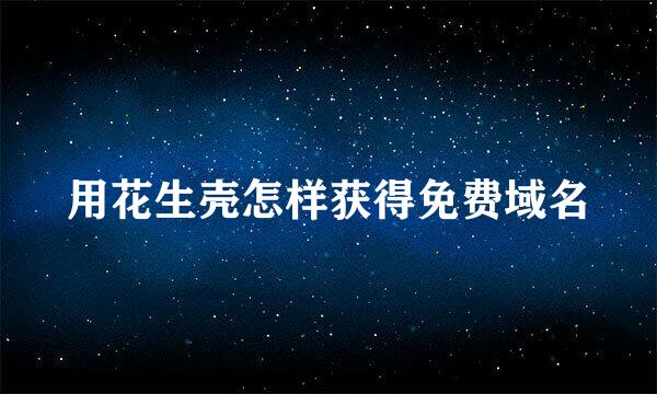 用花生壳怎样获得免费域名
