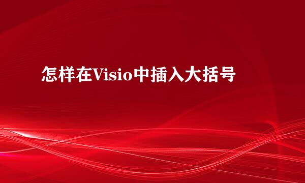 怎样在Visio中插入大括号