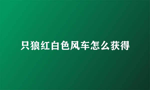 只狼红白色风车怎么获得