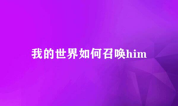 我的世界如何召唤him