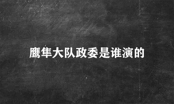 鹰隼大队政委是谁演的