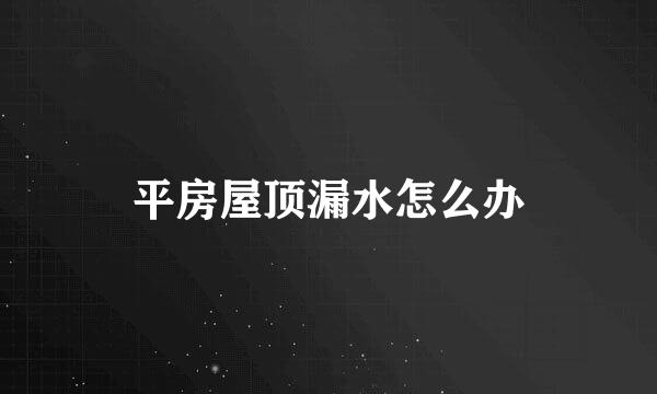 平房屋顶漏水怎么办