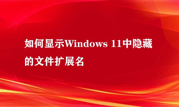 如何显示Windows 11中隐藏的文件扩展名