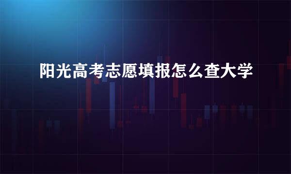 阳光高考志愿填报怎么查大学