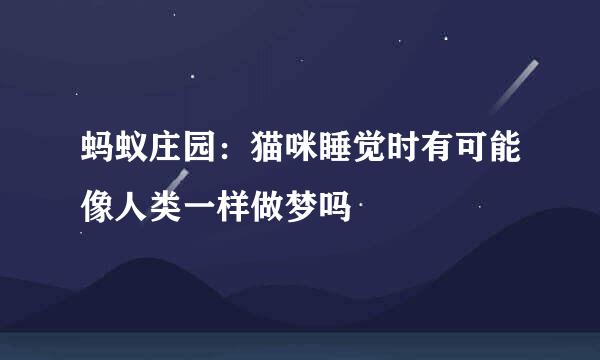 蚂蚁庄园：猫咪睡觉时有可能像人类一样做梦吗