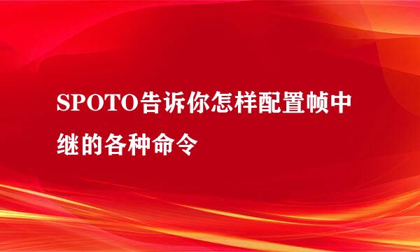 SPOTO告诉你怎样配置帧中继的各种命令