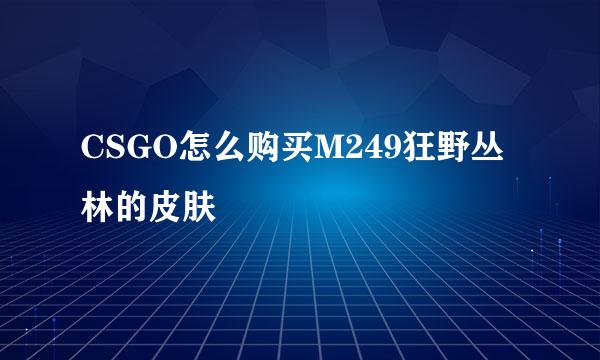 CSGO怎么购买M249狂野丛林的皮肤​