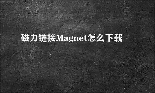 磁力链接Magnet怎么下载